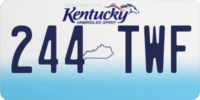 KY license plate 244TWF