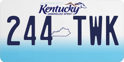 KY license plate 244TWK