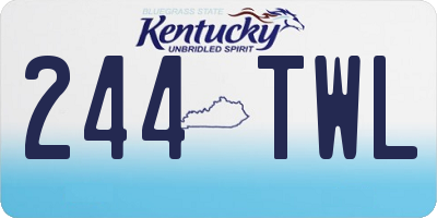 KY license plate 244TWL