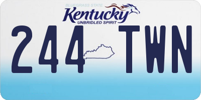 KY license plate 244TWN