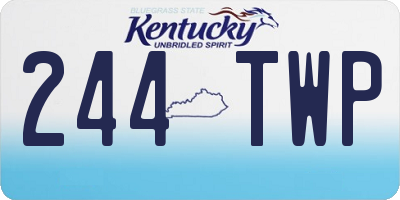 KY license plate 244TWP