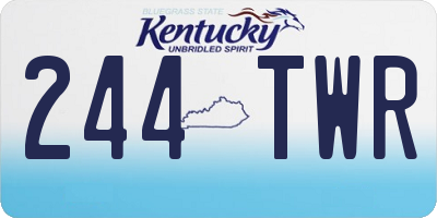 KY license plate 244TWR