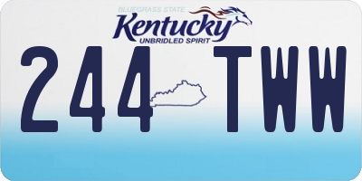 KY license plate 244TWW