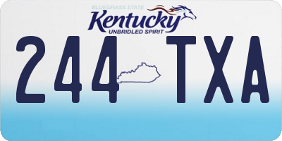 KY license plate 244TXA