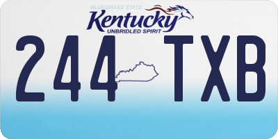 KY license plate 244TXB