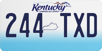 KY license plate 244TXD