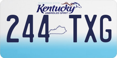 KY license plate 244TXG