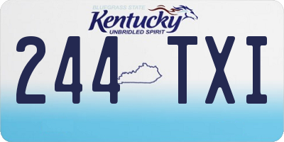 KY license plate 244TXI