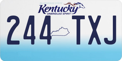 KY license plate 244TXJ