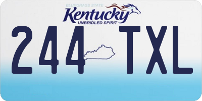 KY license plate 244TXL