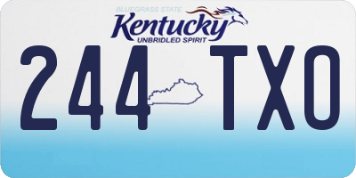 KY license plate 244TXO