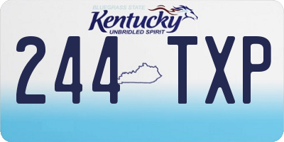 KY license plate 244TXP