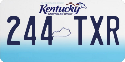 KY license plate 244TXR