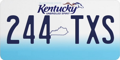 KY license plate 244TXS