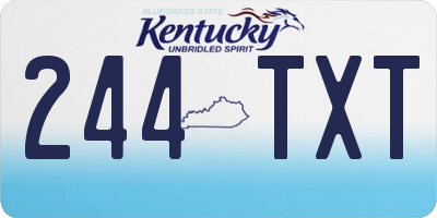 KY license plate 244TXT
