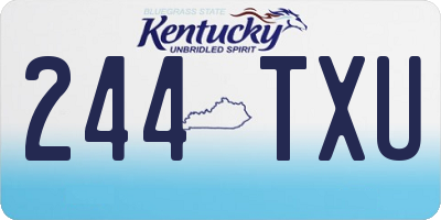 KY license plate 244TXU