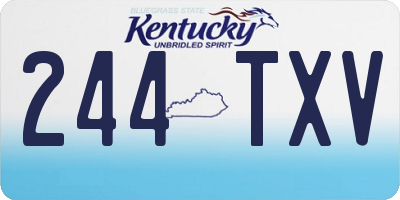 KY license plate 244TXV
