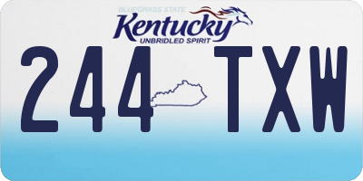 KY license plate 244TXW