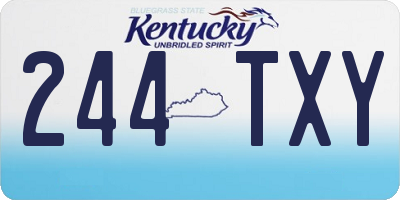 KY license plate 244TXY