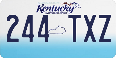 KY license plate 244TXZ