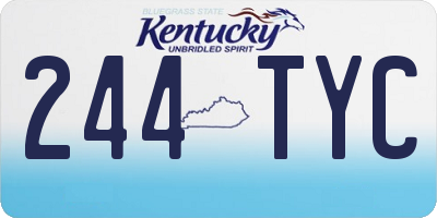 KY license plate 244TYC