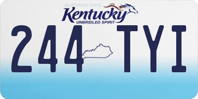 KY license plate 244TYI
