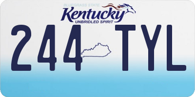KY license plate 244TYL