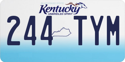 KY license plate 244TYM