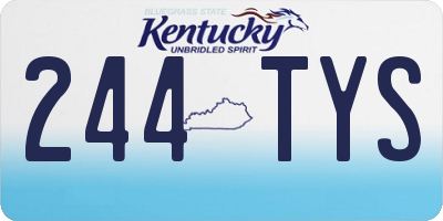 KY license plate 244TYS
