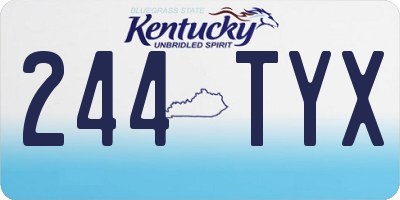 KY license plate 244TYX