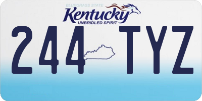 KY license plate 244TYZ