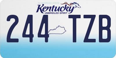 KY license plate 244TZB
