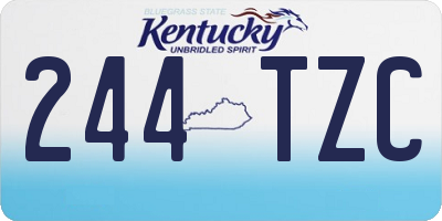 KY license plate 244TZC