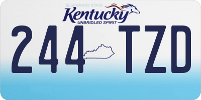 KY license plate 244TZD