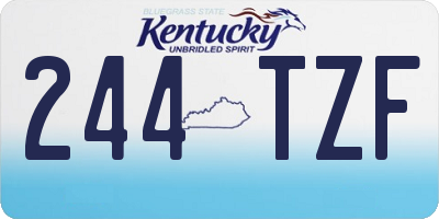 KY license plate 244TZF