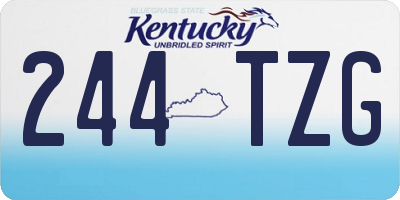 KY license plate 244TZG