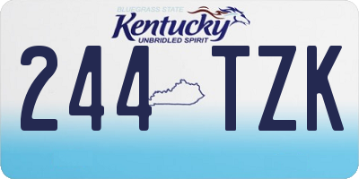 KY license plate 244TZK