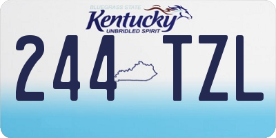 KY license plate 244TZL