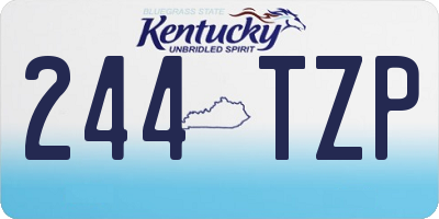 KY license plate 244TZP
