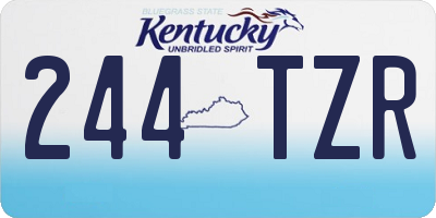 KY license plate 244TZR