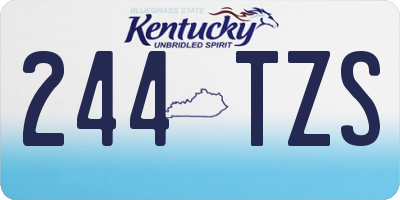 KY license plate 244TZS