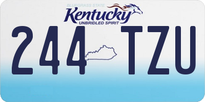 KY license plate 244TZU