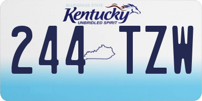 KY license plate 244TZW