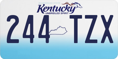 KY license plate 244TZX