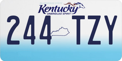 KY license plate 244TZY