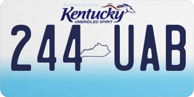 KY license plate 244UAB