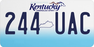 KY license plate 244UAC