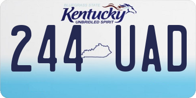 KY license plate 244UAD