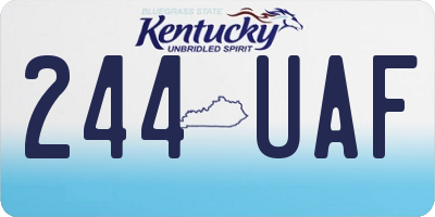 KY license plate 244UAF