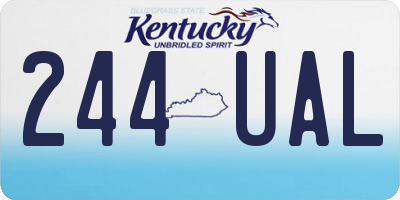KY license plate 244UAL